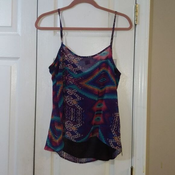 Sans Souci sleeveless Aztec print top Sz XL - Picture 4 of 4